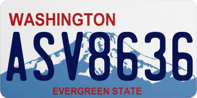 WA license plate ASV8636