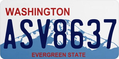 WA license plate ASV8637