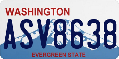 WA license plate ASV8638