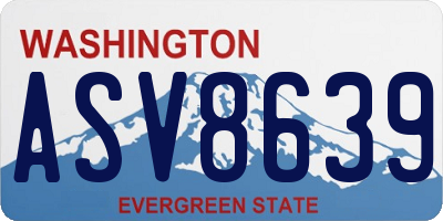 WA license plate ASV8639