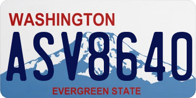 WA license plate ASV8640