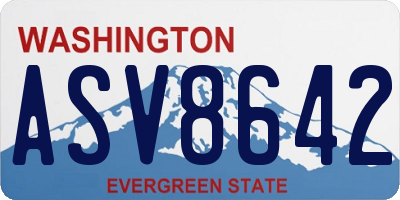 WA license plate ASV8642