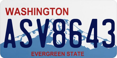 WA license plate ASV8643