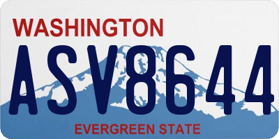 WA license plate ASV8644