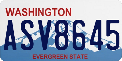 WA license plate ASV8645