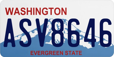 WA license plate ASV8646