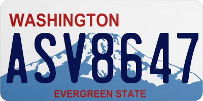 WA license plate ASV8647