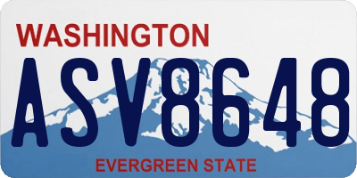 WA license plate ASV8648