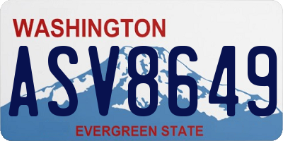 WA license plate ASV8649