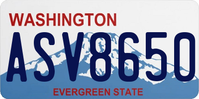 WA license plate ASV8650