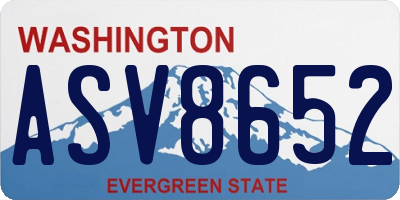 WA license plate ASV8652