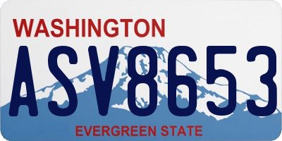 WA license plate ASV8653