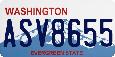 WA license plate ASV8655