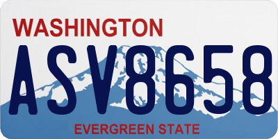 WA license plate ASV8658