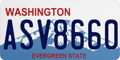 WA license plate ASV8660
