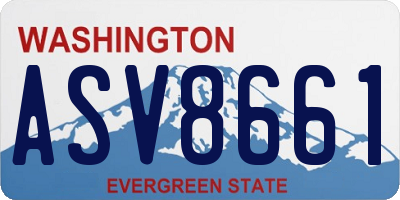 WA license plate ASV8661