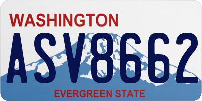 WA license plate ASV8662