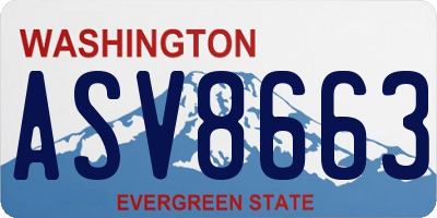 WA license plate ASV8663
