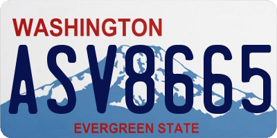 WA license plate ASV8665