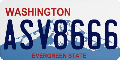 WA license plate ASV8666