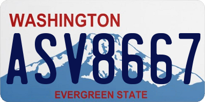 WA license plate ASV8667