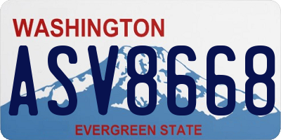 WA license plate ASV8668