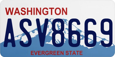 WA license plate ASV8669