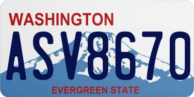 WA license plate ASV8670
