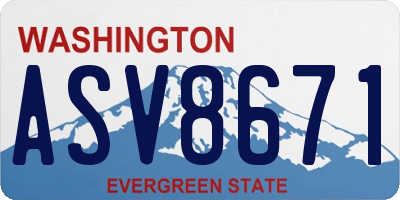 WA license plate ASV8671