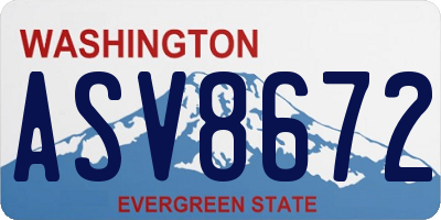 WA license plate ASV8672