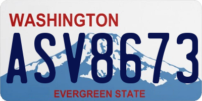 WA license plate ASV8673