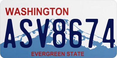 WA license plate ASV8674