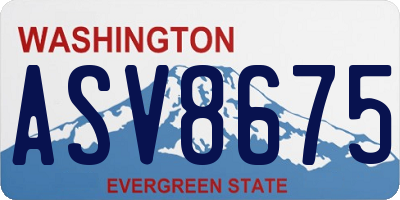 WA license plate ASV8675