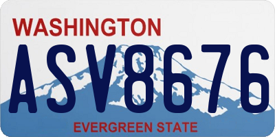 WA license plate ASV8676