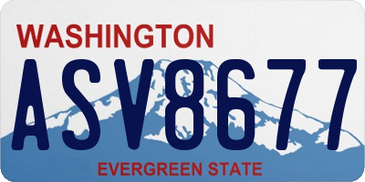 WA license plate ASV8677