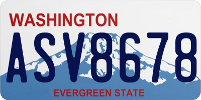 WA license plate ASV8678