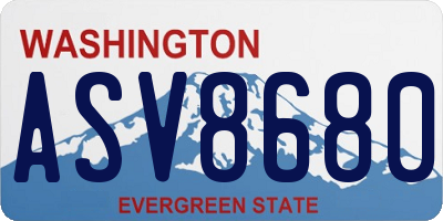 WA license plate ASV8680