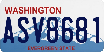 WA license plate ASV8681