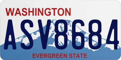 WA license plate ASV8684
