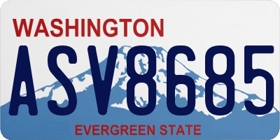 WA license plate ASV8685