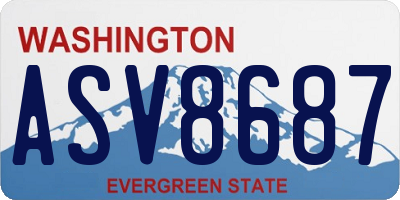 WA license plate ASV8687