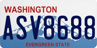 WA license plate ASV8688