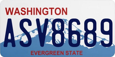 WA license plate ASV8689