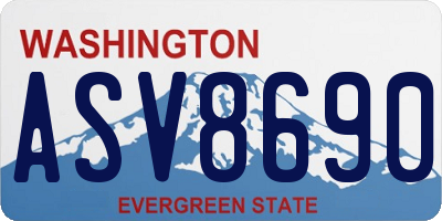 WA license plate ASV8690