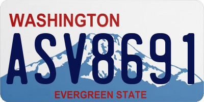 WA license plate ASV8691