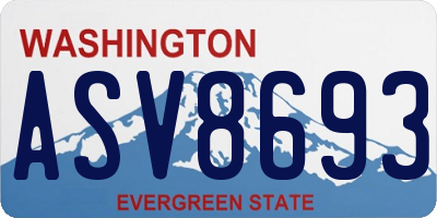 WA license plate ASV8693