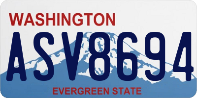 WA license plate ASV8694