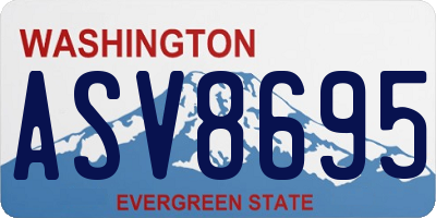 WA license plate ASV8695
