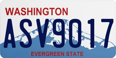 WA license plate ASV9017