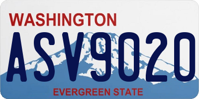 WA license plate ASV9020